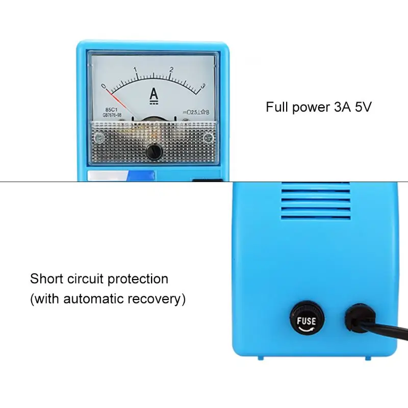 110 V-240 V DC источник питания Амперметр для ремонта мобильных телефонов 5V 3A Амперметр Зарядка батареи защита от короткого замыкания