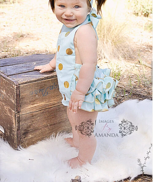 Наряд для девочек в розовый и Золотой горошек комбинезон розового золотого