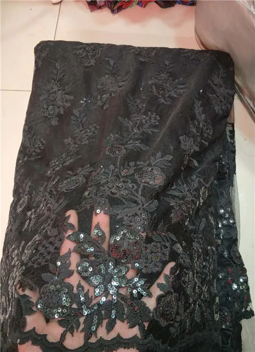 Новая нигерийская сетчатая кружевная ткань с вышивкой и блестками свадебные