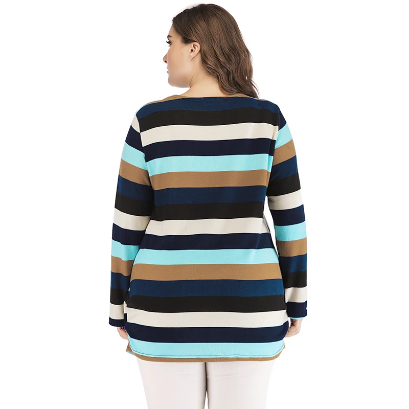 Женский мешковатый свитер Romacci в Корейском стиле разноцветный вязаный длинный