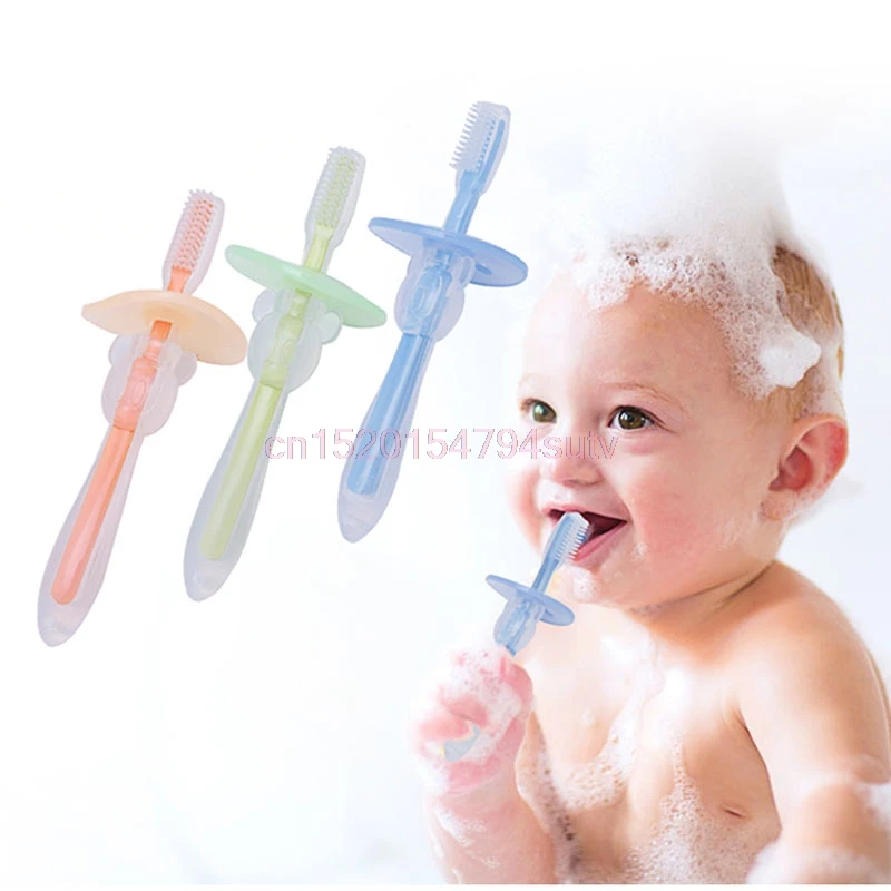 Детская Мягкая зубная щетка безопасная гибкая # h055 #|teething toothbrush|baby toothbrush teetherbaby