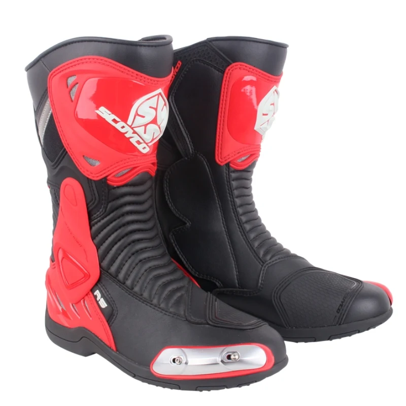 Scoyco MR001 Moto Racing кожаные мотоциклетные сапоги обувь мотоцикл для верховой езды