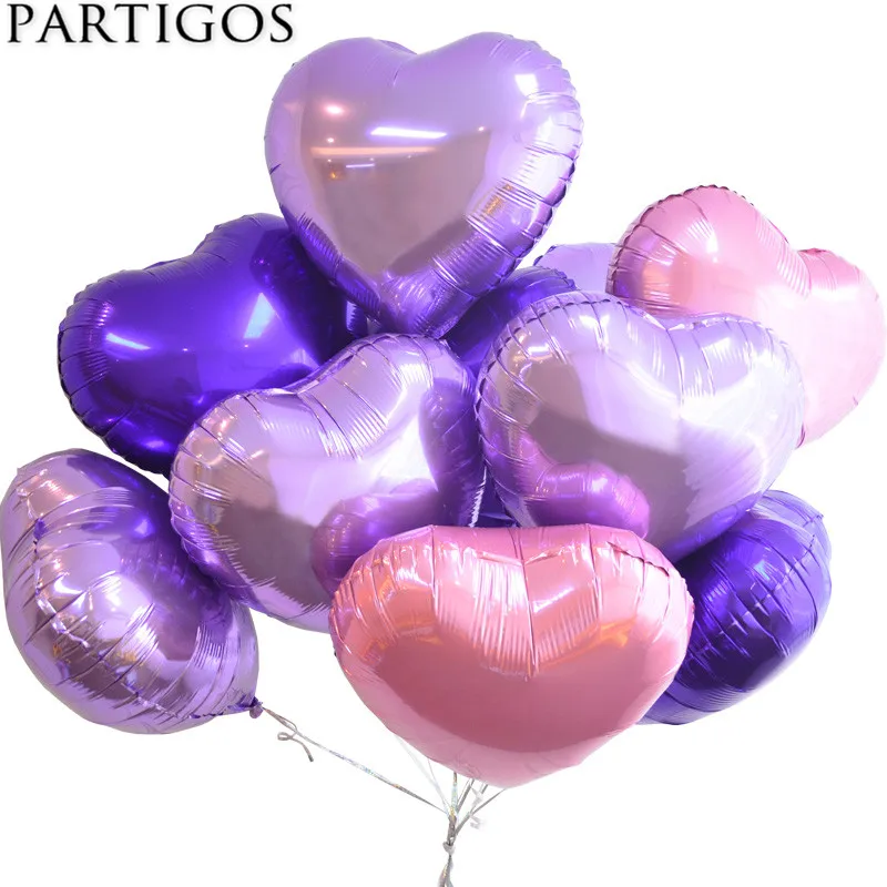 10 шт./лот 18-дюймовые жемчужные розовые сердца фольгированные гелиевые шары