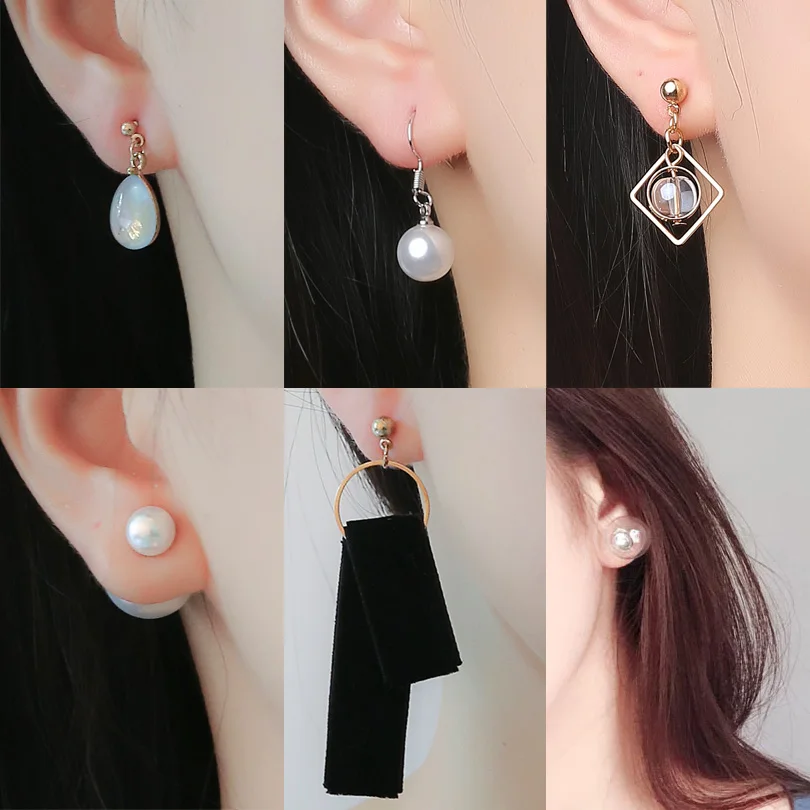 2 шт. серьги-гвоздики из искусственного жемчуга стразы ткани ювелирные изделия