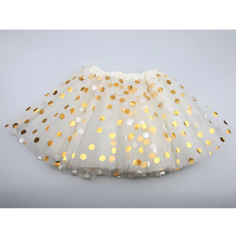 Юбка пачка для маленьких девочек детская юбка с бронзовыми блестками 3 слойная