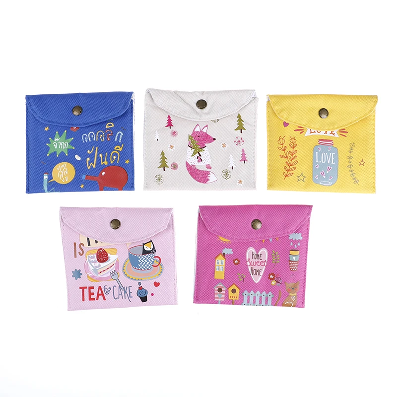 

Girls Diaper Sanitary Napkin Storage Bag Canvas Sanitary Pads Package Bags Pouch Case Feminine Hygiene Health Care Product
