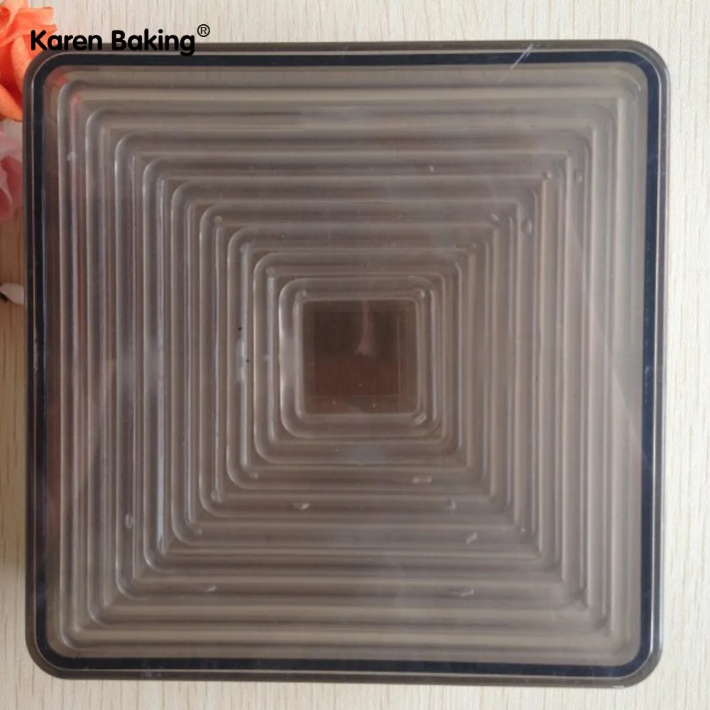 9 шт. установить новый квадрат Форма печенья торт украшения инструмент A021 | Дом и
