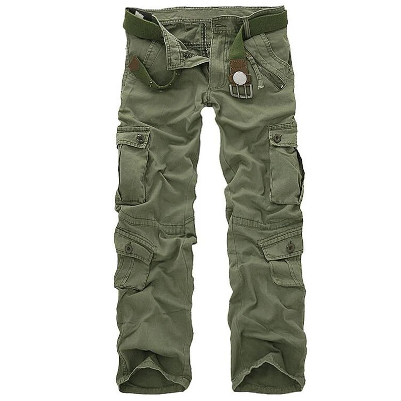 Men Tactical Military Pants Male Casual Multi-pockets Overalls Loose Style Trousers Mens Fashion Cargo Outwear Camouflage | Мужская
