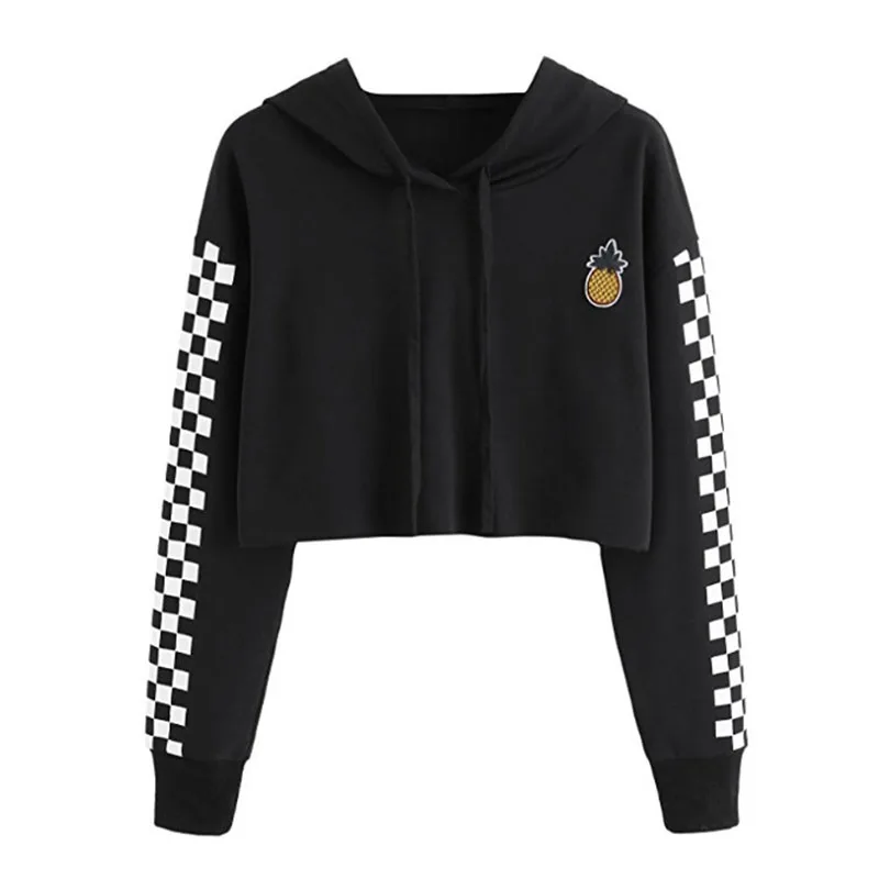 Короткая Толстовка с капюшоном и длинными рукавами | Женская одежда