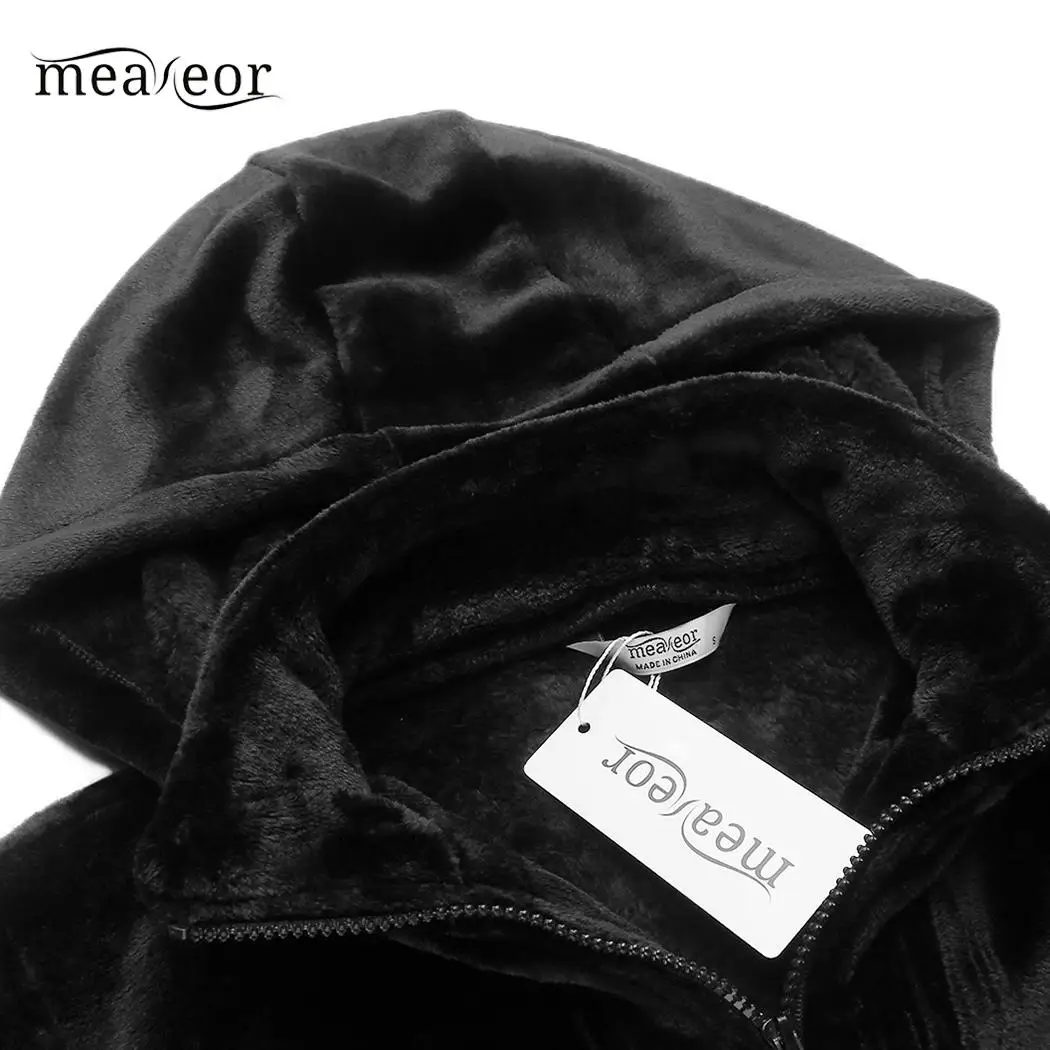 Meaneor повседневные женские толстовки с капюшоном с длинным рукавом на молнии флисовая куртка с капюшоном модные осенние толстовки пальто женское пальто