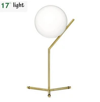 led table lamp round ball glass with golden color body for bedroom living room modern style fashion creative