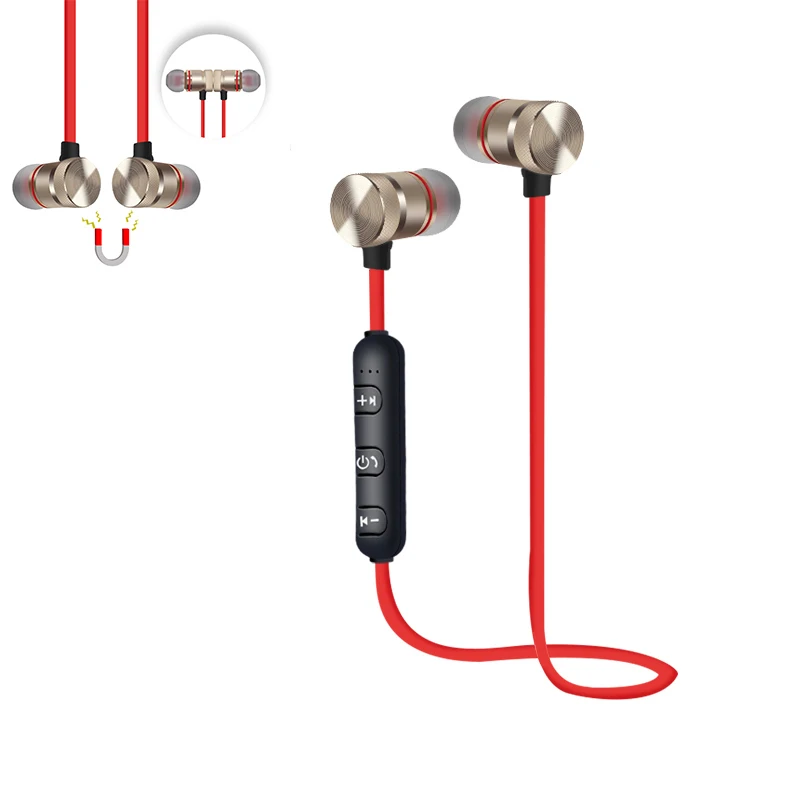 Bluetooth, беспроводные наушники, спортивные, для бега, стерео, магнит, наушники с микрофоном, магнит, металлические наушники, гарнитура для iPhone