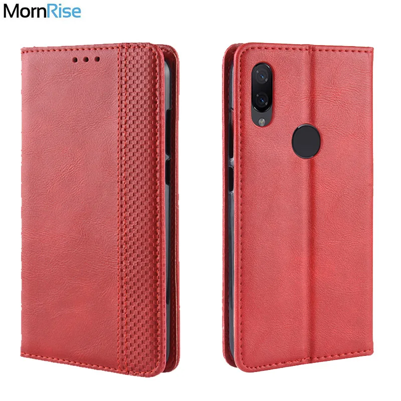 Чехол книжка для MI Xiaomi Redmi Note 7 7A винтажный тонкий кожаный чехол с магнитной