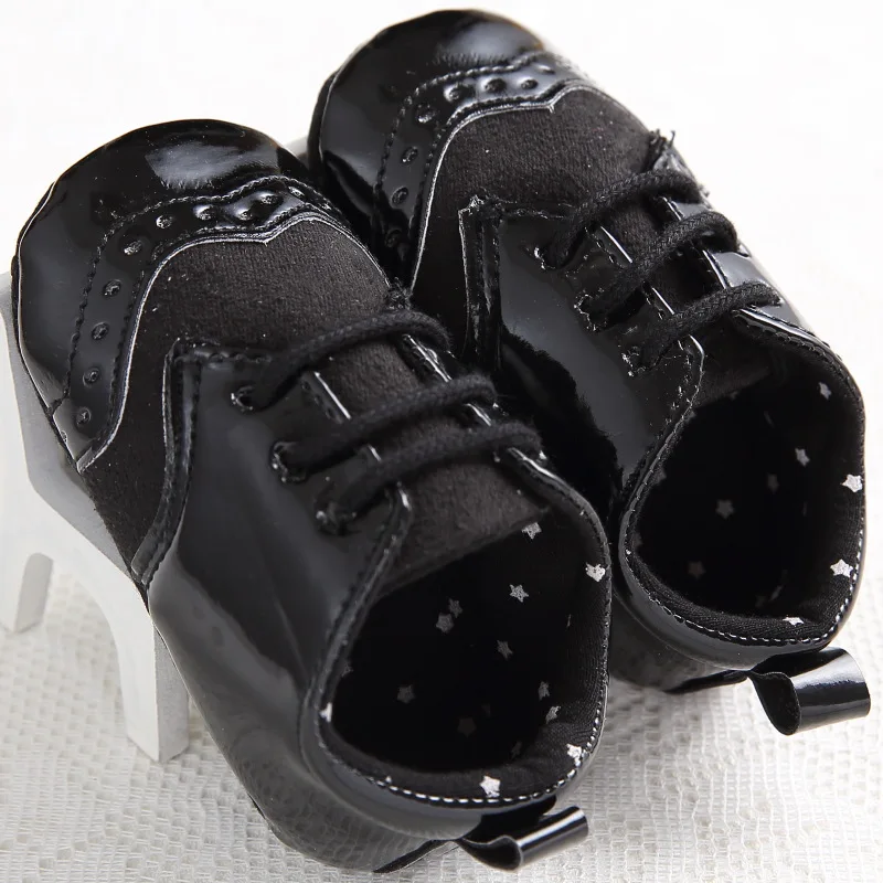 

Handsome Newborn Leather Baby Boys Girls Shoes Lace-up Non-slip Infant Toddler Baby Boy Shoes Factory Wholesale First Walkers