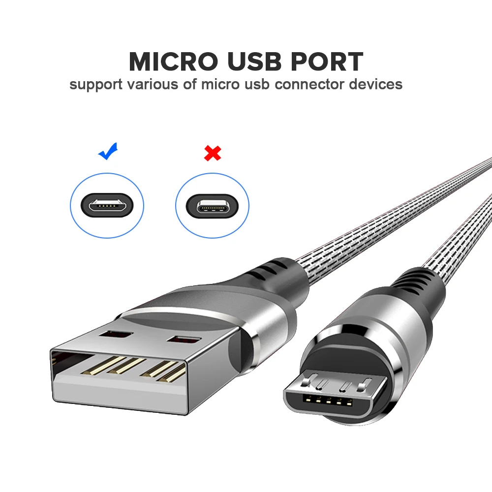 1 м микро USB кабель нейлоновый шнур для быстрой зарядки и синхронизации данных