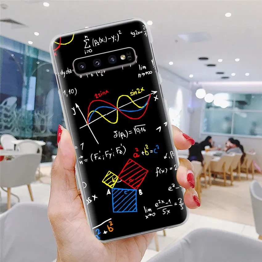 Математика formul Математика E = mc2 чехол для телефона samsung Galaxy S10e S10 Plus S7 S8 S9 Plus Note 8 9 M10 M20 M30 жесткий чехол Coque