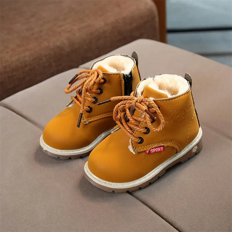 Детские Ботинки Martin для девочек и мальчиков на весну зиму модные ботинки с мягкой