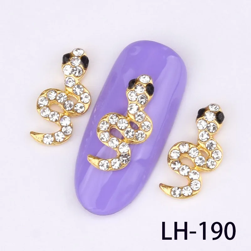LH-190 10 шт животные 3D украшения для ногтей, змея утка бабочка лиса Сова гламурный сплав маникюрный орнамент, аксессуары для ногтей LH190-201 - Цвет: LH-190