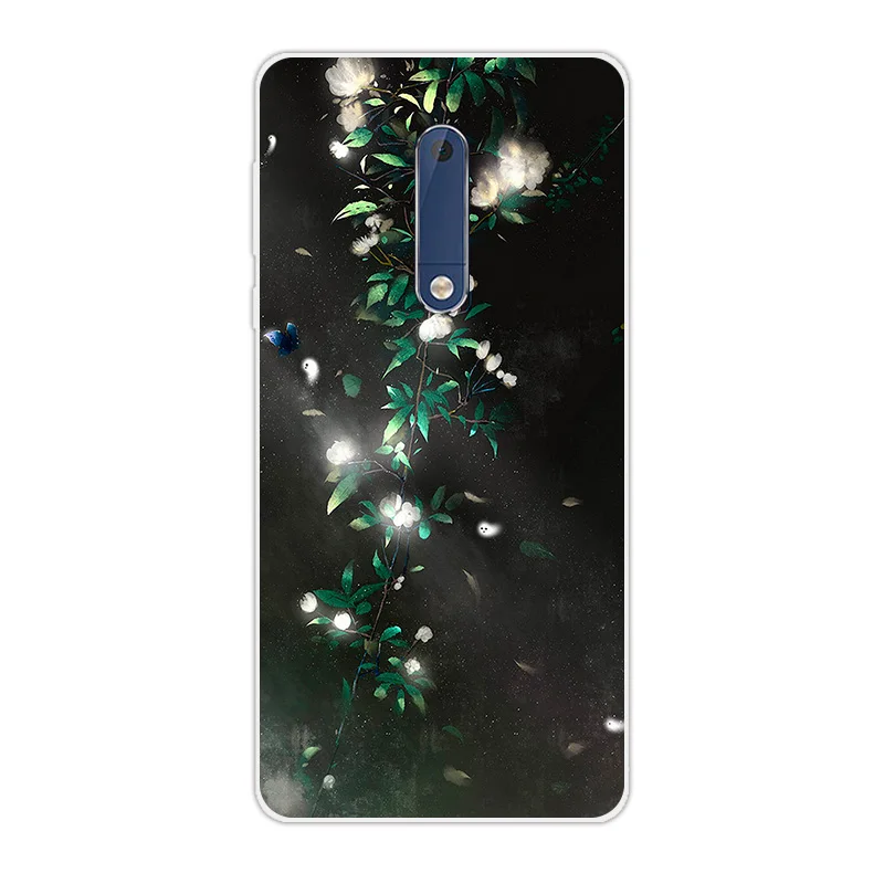 5 2 дюйма для Nokia пять прозрачных ТПУ чехол телефона с бабочкой Nokia5 Funda Capa Five |