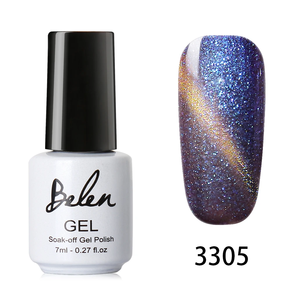 Belen кошачий глаз Серии Shell Jade Хамелеон Гель лак для ногтей Гибридный лак Lucky Lacquer Primer основа Топ 3D магнитный лак 7 мл - Цвет: Chameleon 005