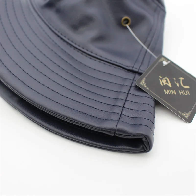 Мужская и женская панама Minhui модная Панама из искусственной кожи в стиле хип-хоп