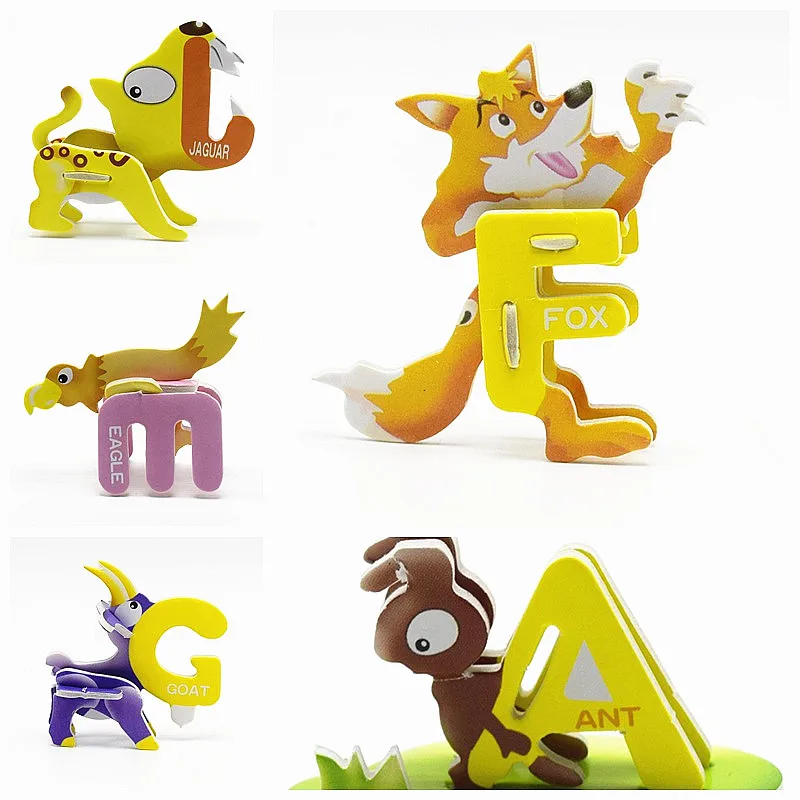 1 шт. 3D надписью Животный принт Здания конструктор Сделай Сам тонкие кирпичи