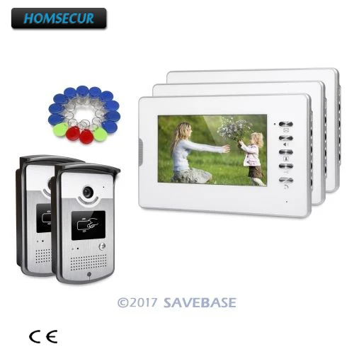 

HOMSECUR 7 "Hands-free видео домофон телефонная система вызова с брелоками разблокировочная камера