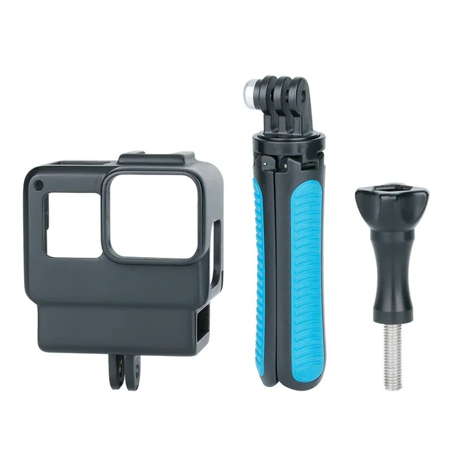 ABS Case Tripod Защитная рамка для камеры Gopro Cage Hero 7 6 5 с фильтром, аксессуары для экшн-камеры с горячим башмаком для светящийся микрофон - Цвет: ABS Case Tripod