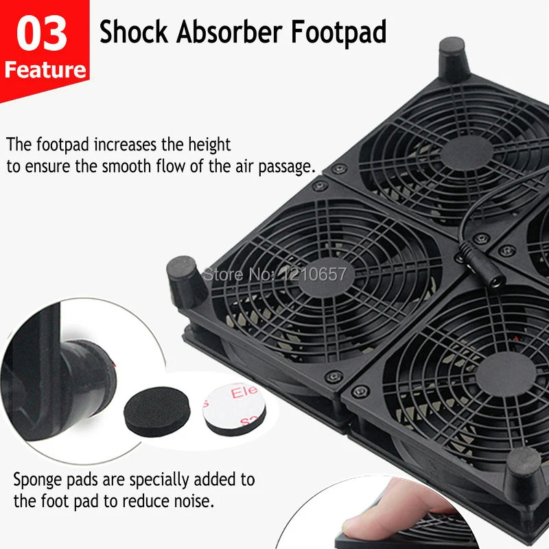 120 мм 4 Охлаждающие вентиляторы модем ТВ коробка игровой теплоотвод роутера