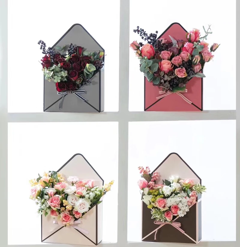 5 шт., 10 шт., 23,5 см x 8 см x 16,5 см, мини-коробка для конвертов, креативный корейский цветочный букет, ручная складка, Подарочная коробка, Цветочная коробка