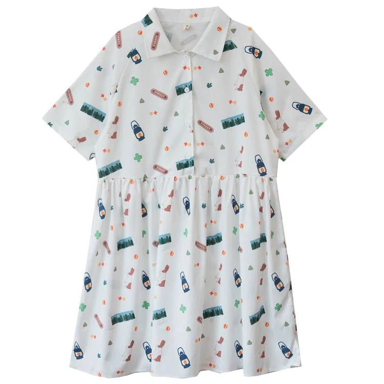 Женское шифоновое платье с принтом лошади белое Свободное в консервативном