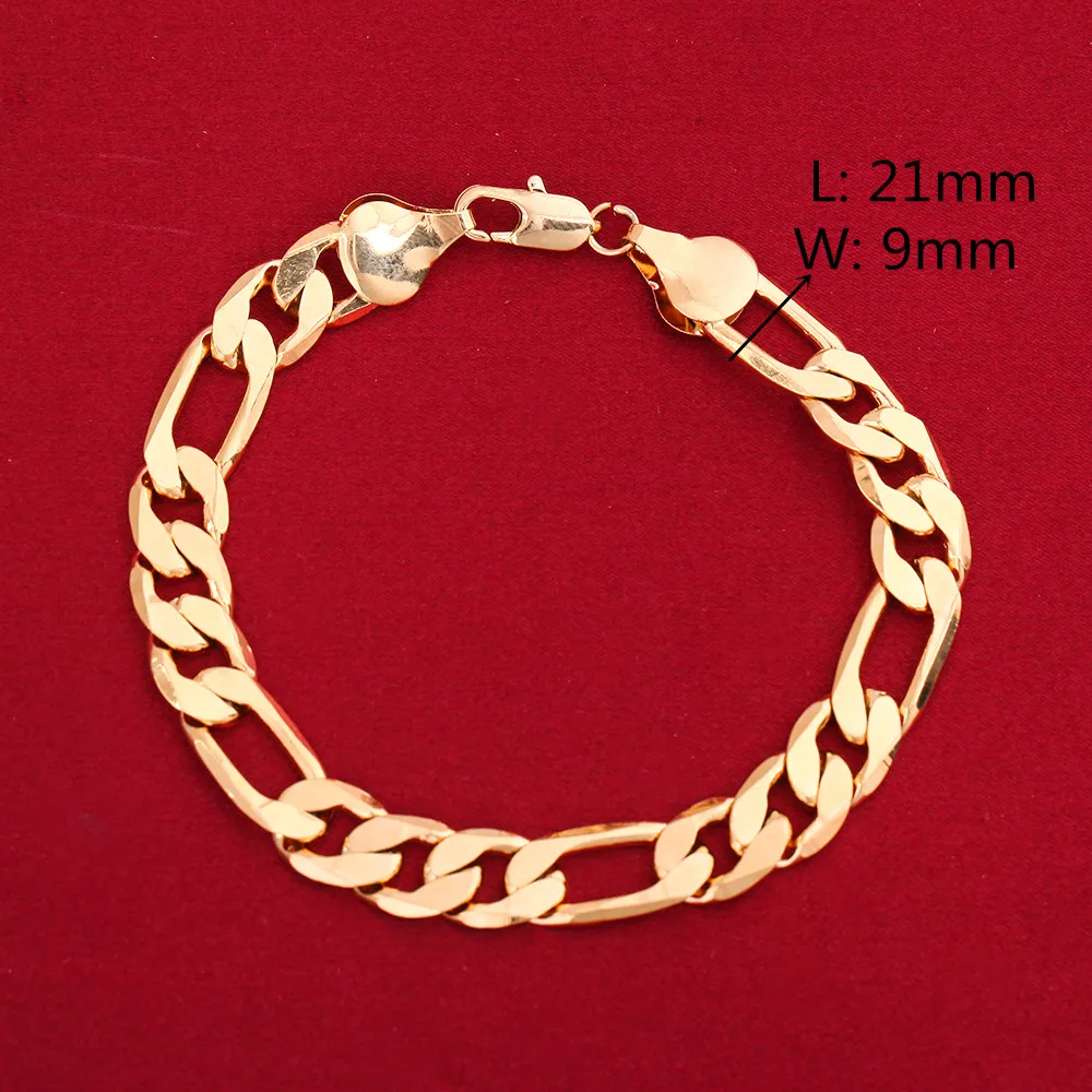 Мужской браслет латунный желтого и золотого цвета для женщин с кубинскими