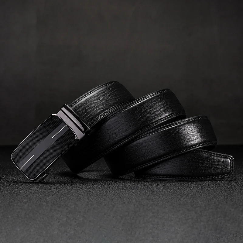 Высококачественные мужские ремни с автоматической пряжкой из натуральной кожи