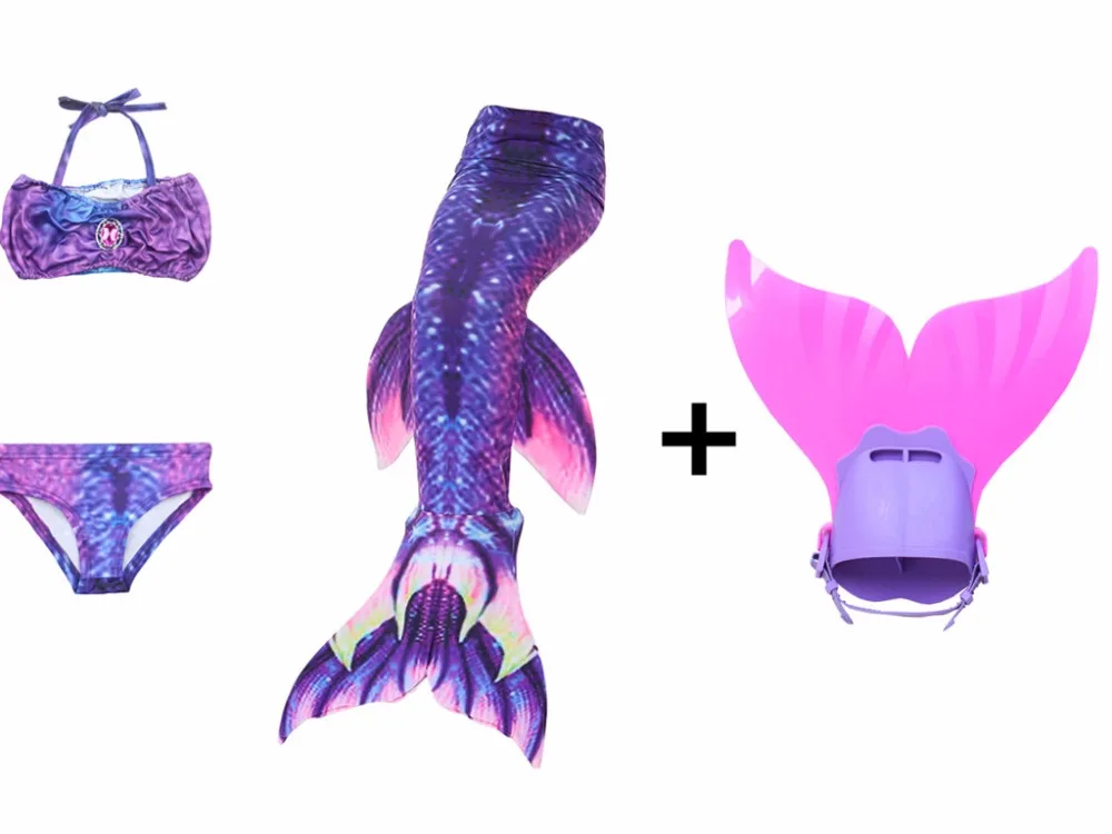 Одежда для плавания девочек 4 шт. детские шорты косплея хвосты Русалочки костюм
