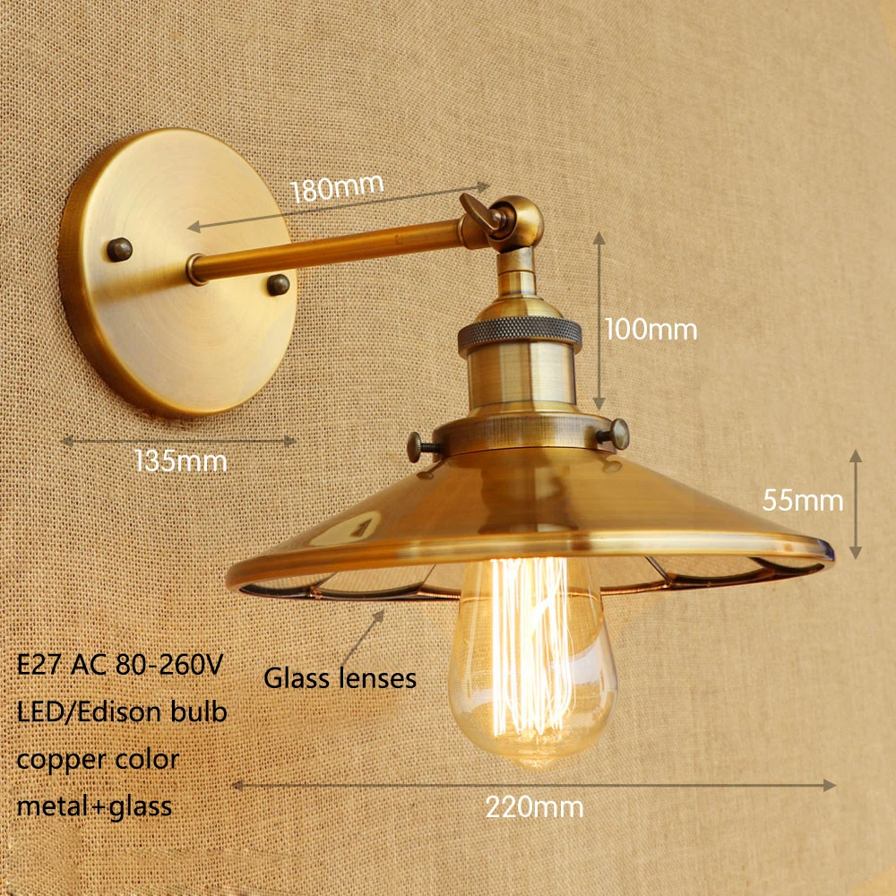 Настенные светильники E27 в стиле ретро 4 цвета 110 В 220 переменного тока|light sconce|led wall