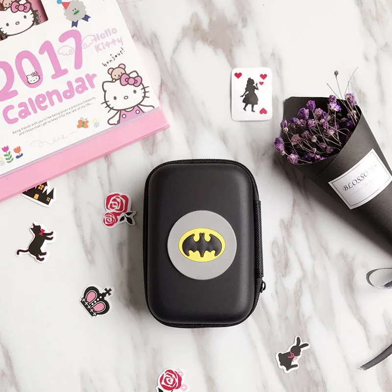 Batman Мультяшная мини-гарнитура коробка для наушников USB кабель Органайзер на молнии защитный чехол для наушников сумка для хранения наушников Кошелек для монет - Цвет: Batman