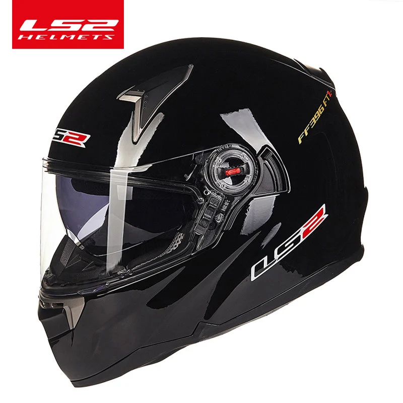 gloss black LS2 FF396 Стекловолоконный Полнолицевой шлем мото rcycle шлем с солнцезащитной подушкой безопасности гоночный Мото шлем ECE Сертификация - Цвет: gloss black