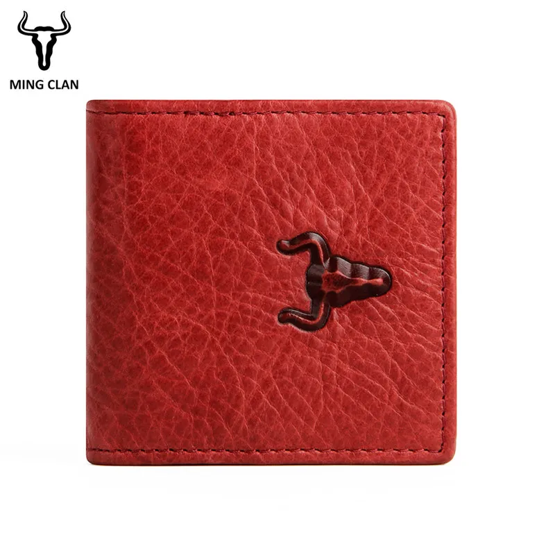 Red Mingclan, натуральная кожа, кошелек для монет, Ретро стиль, для мужчин и женщин, маленький мини-кошелек на застежке, кошельки, Карманный чехол, сумка для хранения, держатель для мужчин и женщин - Цвет: Red