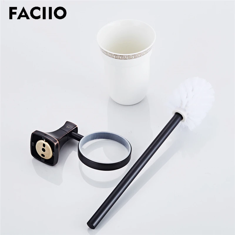 

FACIIO Toilet Brush Holder Wall Mounted Bathroom Toilet Brush Set Toilet Holders with Ceramics Cup Bathroom Accessories 5657