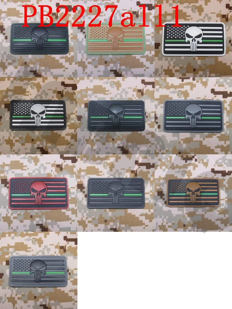 3D ПВХ Патч тонкая зеленая линия DEVGRU Печать команда Череп Американский флаг | Дом и