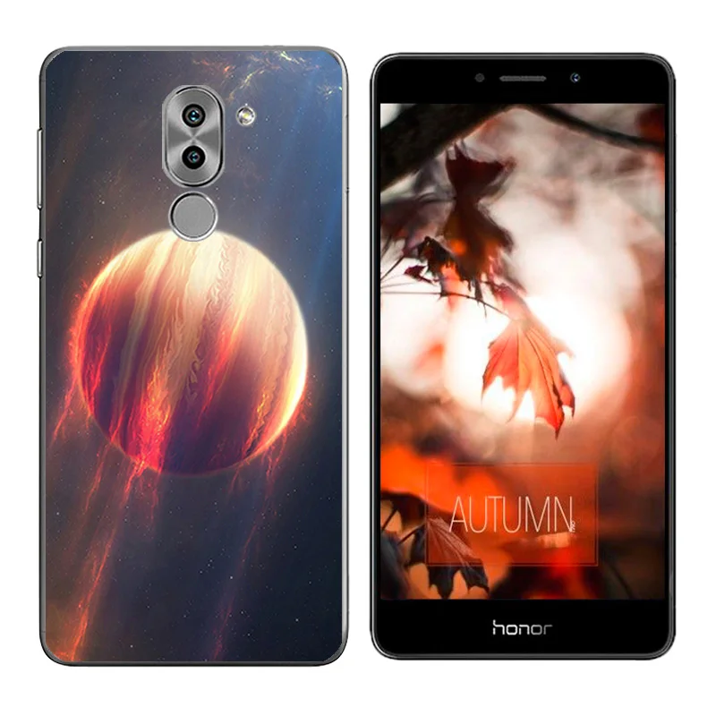 Case for Huawei Honor 6X Girl Cat Printing Back Cover GR5 2017 Cases Coque Mate 9 Lite Bags |