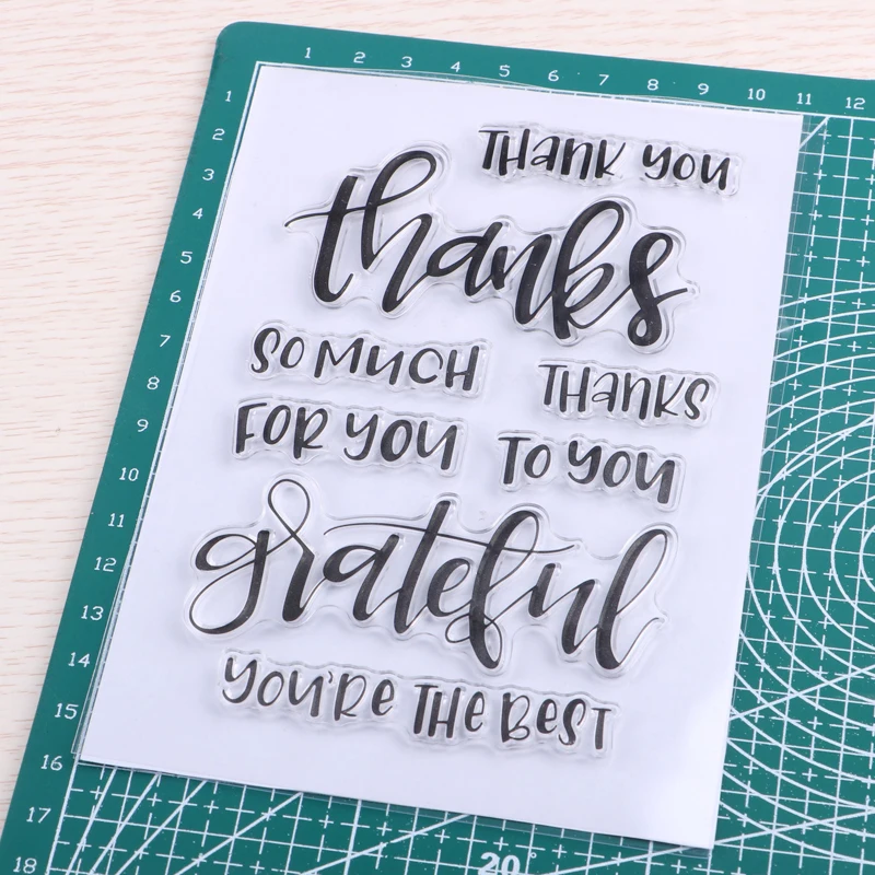Письмо/Спасибо резки металла умирает и ясно штамп набор для DIY Скрапбукинг фото