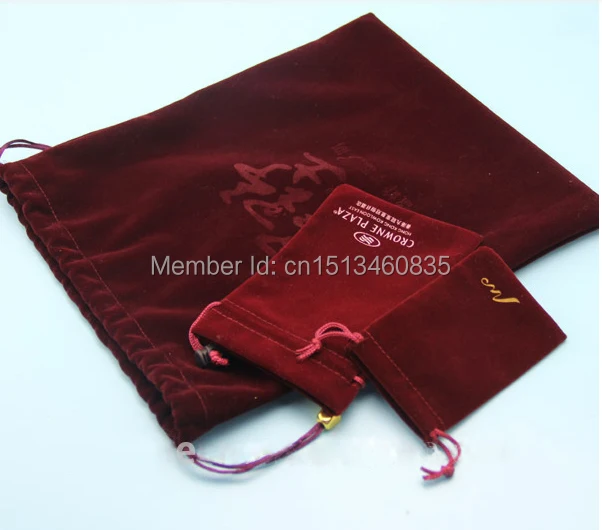 100 шт./лот Высококачественная бархатная сумка для ювелирных изделий/сумка