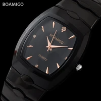 men quartz watches steel business watches 2017 boamigo brand black bracelet gift wristwatches 30m waterproof relogio masculino