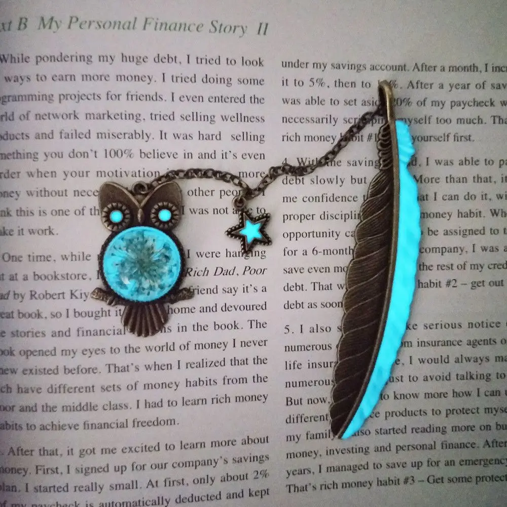 1 шт. винтажная металлическая Закладка в виде совы светящийся держатель для