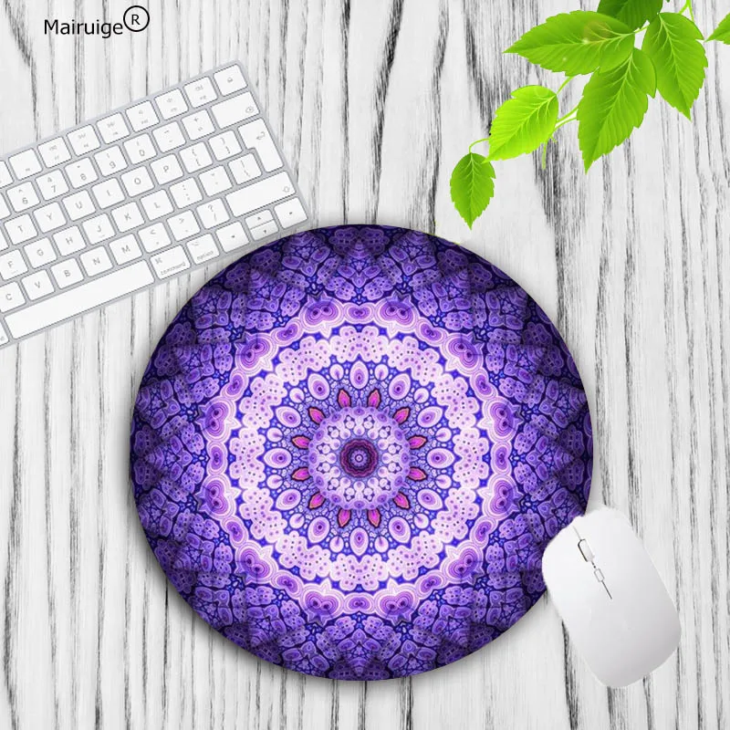 NO Lock Edge 22X22CM Mairuige игровой коврик для мыши 20*20 см 22*22 см мягкий резиновый Мандала изображение комфортный игровой коврик для мыши компьютерный ноутбук круглый коврик для мыши - Цвет: NO Lock Edge 22X22CM