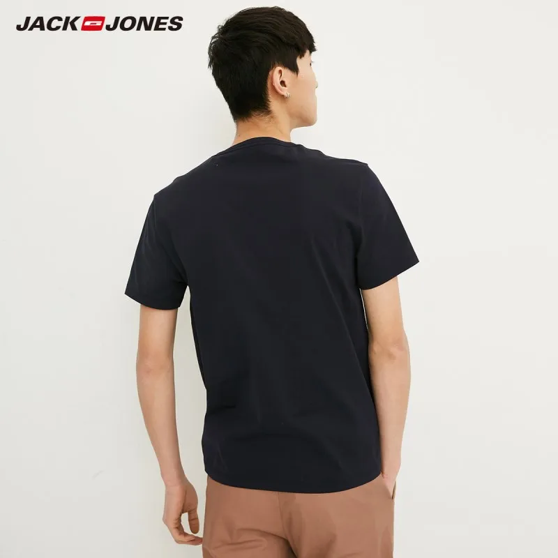 JackJones Мужская футболка с короткими рукавами и вышивкой из 100% хлопка E |