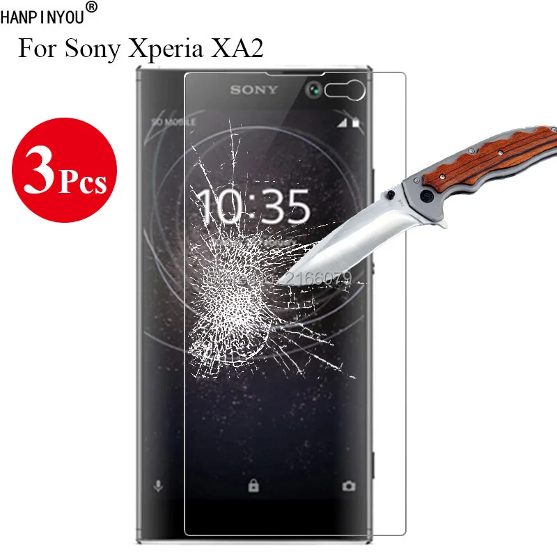 

3 Pcs/Lot New 9H 2.5D Tempered Glass Screen Protector For Sony Xperia XA2 / Dual H3113 H3123 5.2" Protective Film + Clean Tools