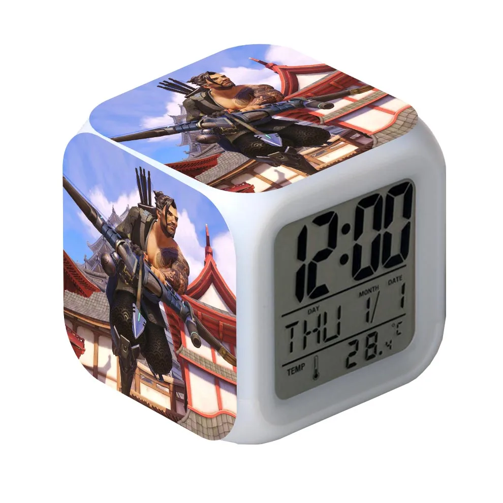 Будильник Светодиодный свет 7 цветов Изменение Orologio Digitale часы квадратный стол