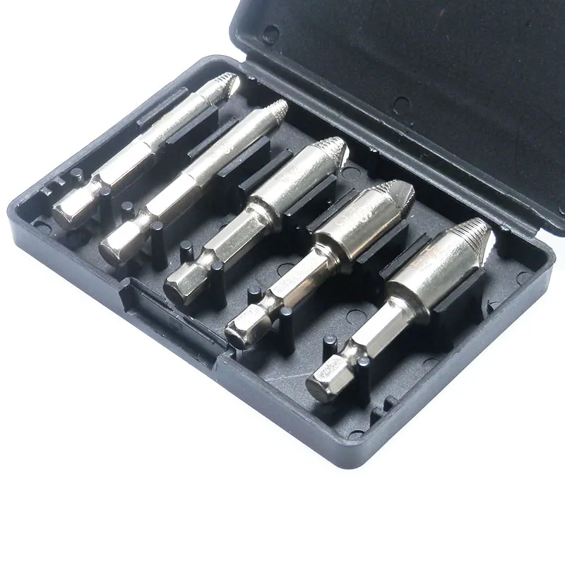 Набор сверл для извлечения поврежденных винтов центральные направляющие 0 #1 #2 #3 #4